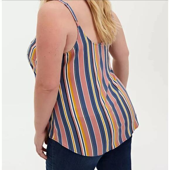 Torrid Women's Plus Multicolor Stripe Scoop V Neck Tank Top Blue Red Size 5 - Picture 2 of 13